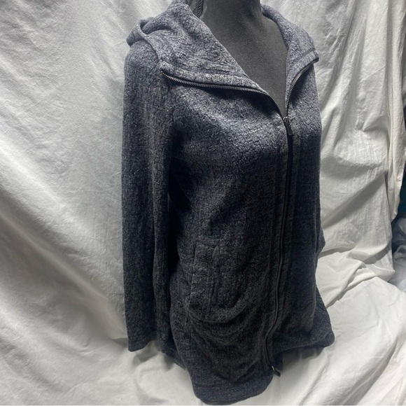 Eileen Fisher Stretch Terrazzo Textured Hooded Jacket Oversized M - Picture 7 of 10